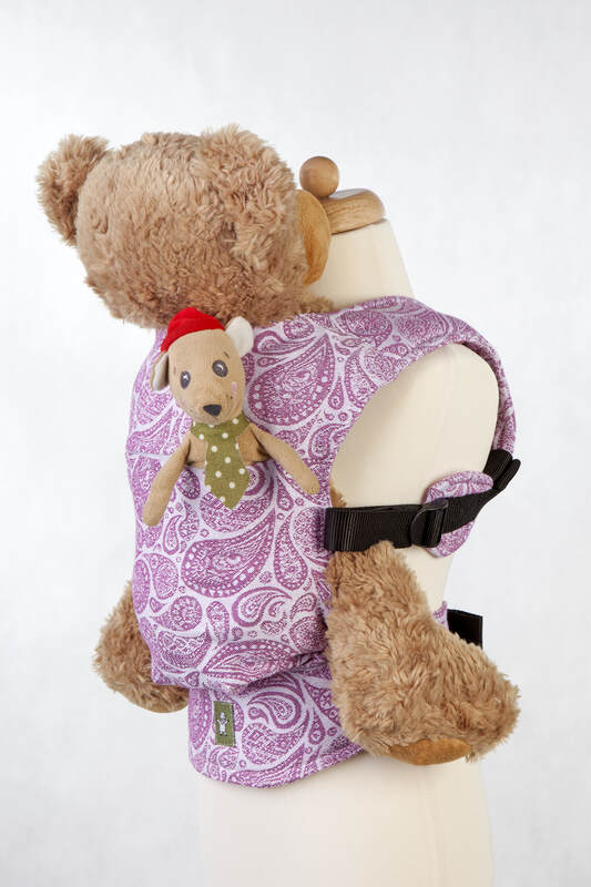 Doll Carrier made of woven fabric, 100 cotton PAISLEY PURPLE & CREAM