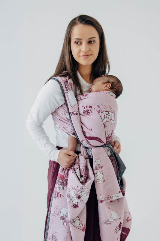 Fular, tejido jacquard (100% algodón) - MOOMINVALLEY - SHOW ME - talla S #babywearing