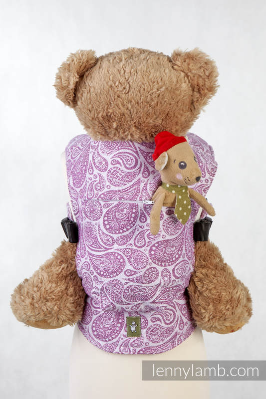 Doll Carrier made of woven fabric, 100 cotton PAISLEY PURPLE & CREAM