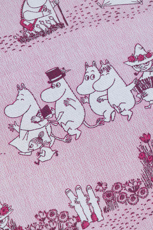 Bandolera de anillas, tejido Jacquard (100% algodón) - con plegado simple - MOOMINVALLEY - SHOW ME - standard 1.8m #babywearing