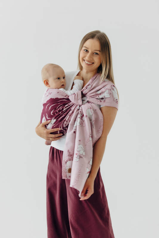 RingSling, Jacquardwebung (100% Baumwolle), mit Raffung an den Ringen - MOOMINVALLEY - SHOW ME - standard 1.8m #babywearing