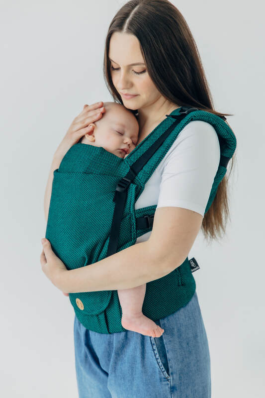 My First Baby Carrier - LennyUpGrade PRO, Standard Size, herringbone weave 100% cotton - EMERALD #babywearing