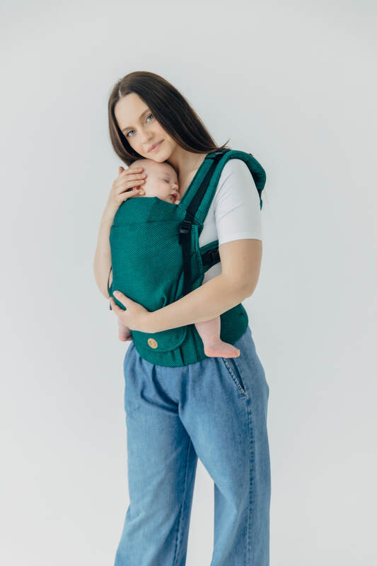My First Baby Carrier - LennyUpGrade PRO, Standard Size, herringbone weave 100% cotton - EMERALD #babywearing