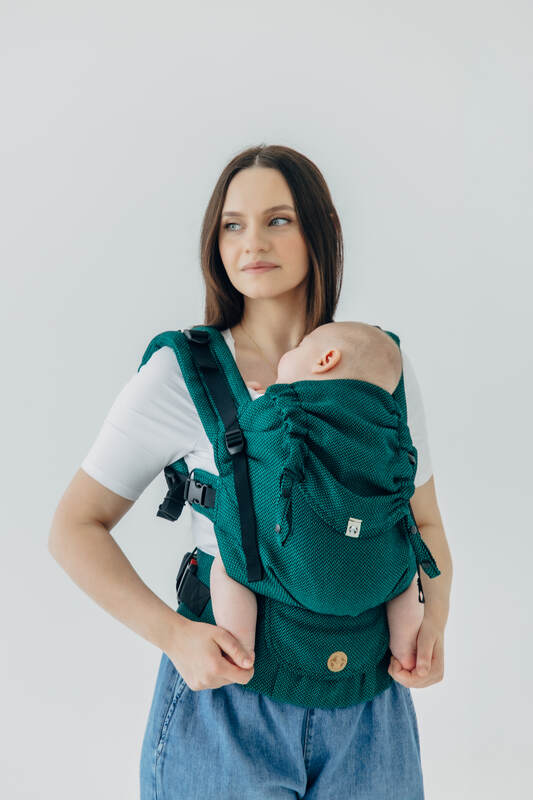 My First Baby Carrier - LennyUpGrade PRO, Standard Size, herringbone weave 100% cotton - EMERALD #babywearing