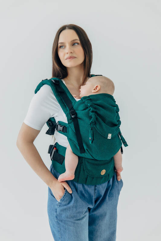 My First Baby Carrier - LennyUpGrade PRO, Standard Size, herringbone weave 100% cotton - EMERALD #babywearing