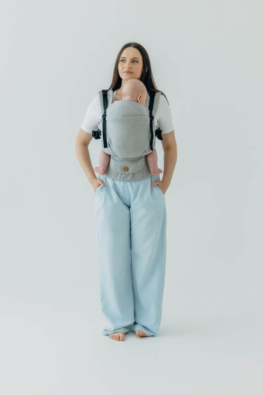 My First Carrier - LennyUpGrade PRO, Standard Size, herringbone weave 100% cotton - LITTLE HERRINGBONE GREY #babywearing