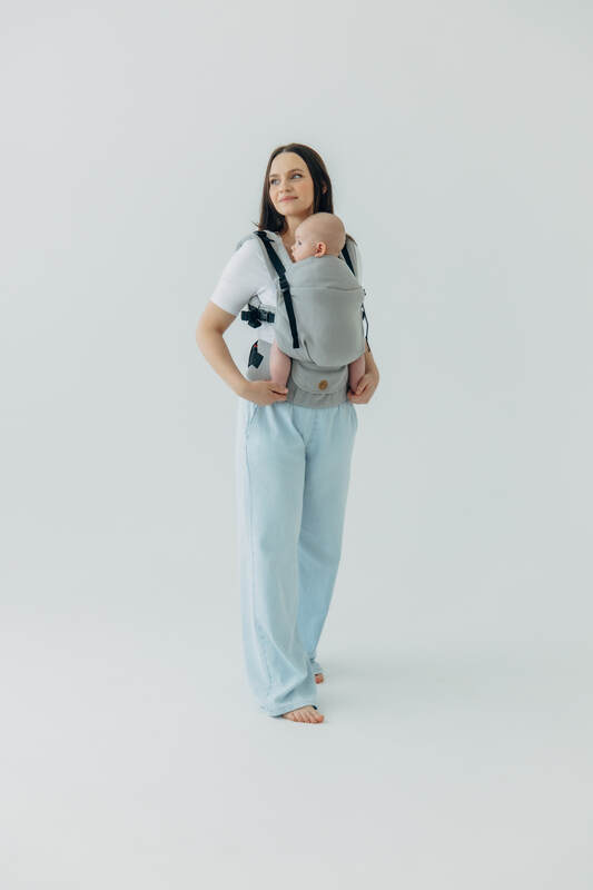 My First Carrier - LennyUpGrade PRO, Standard Size, herringbone weave 100% cotton - LITTLE HERRINGBONE GREY #babywearing
