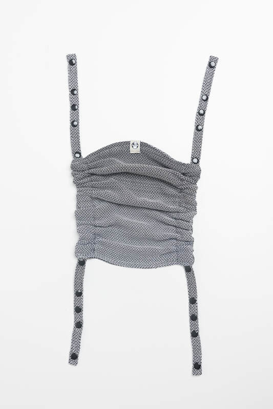 Baby carrier hood (100% cotton) - LITTLE HERRINGBONE OMBRE GREY #babywearing