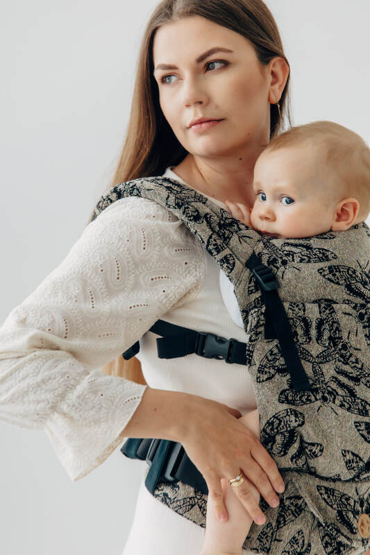 LennyLight Carrier, Standard Size, jacquard weave ( 65% cotton 35% silk) - QUEEN OF THE NIGHT - PAMINA #babywearing
