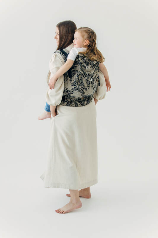Porte-bébé LennyPreschool, taille preschool, jacquard (65% Coton, 35% Soie) - QUEEN OF THE NIGHT - PAMINA #babywearing