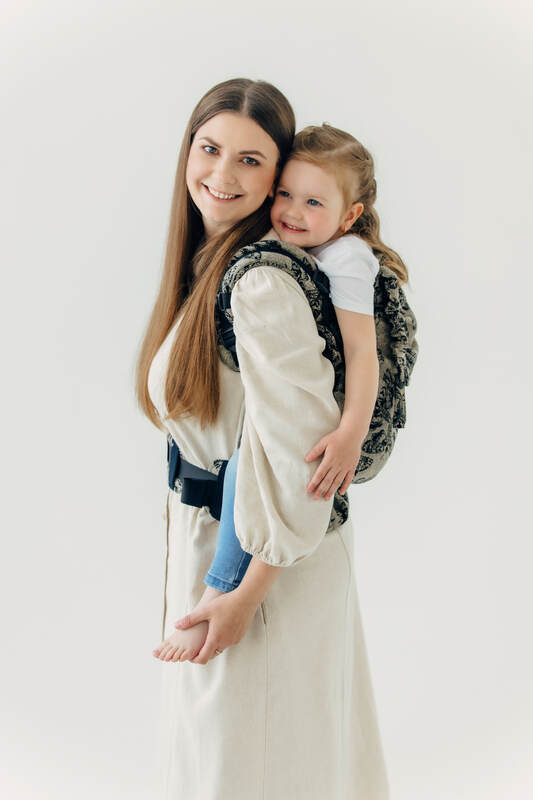 Porte-bébé LennyPreschool, taille preschool, jacquard (65% Coton, 35% Soie) - QUEEN OF THE NIGHT - PAMINA #babywearing