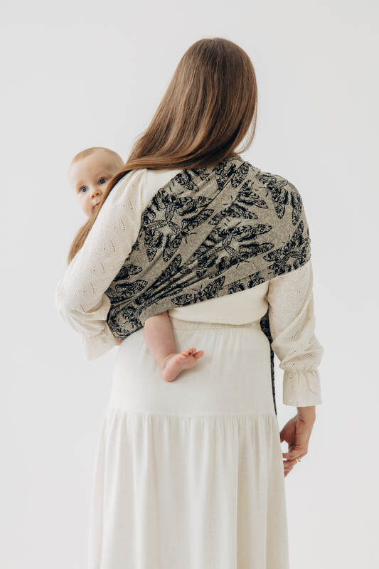 Ring Sling, Jacquard Weave, with gathered shoulder (65% cotton 35% silk) - QUEEN OF THE NIGHT - PAMINA - standard 1.8m #babywearing