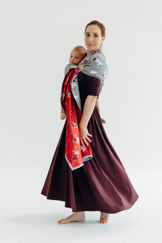 RingSling, Jacquardwebung (100% Baumwolle), mit Raffung an den Ringen - MOOMINMAMMA - ROOTED - standard 1.8m #babywearing