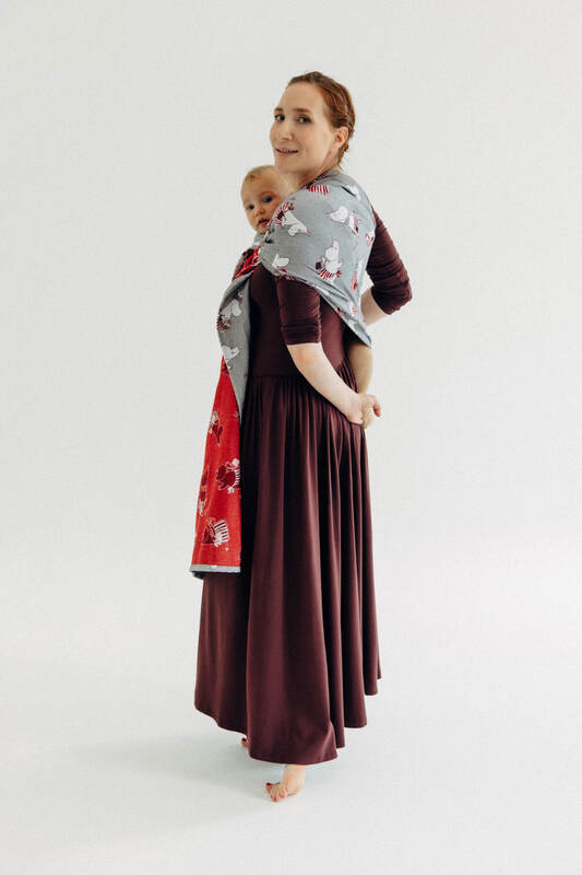 RingSling, Jacquardwebung (100% Baumwolle), mit Raffung an den Ringen - MOOMINMAMMA - ROOTED - standard 1.8m #babywearing
