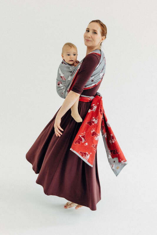 Baby Wrap, Jacquard Weave (100% cotton) - MOOMINMAMMA - ROOTED - size L #babywearing