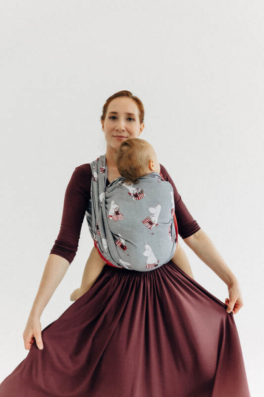 Baby Wrap, Jacquard Weave (100% cotton) - MOOMINMAMMA - ROOTED - size L #babywearing