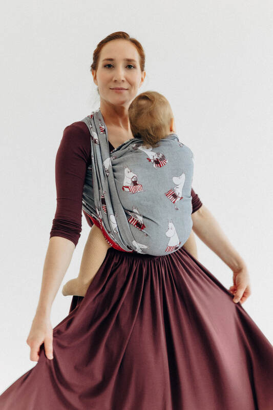 Baby Wrap, Jacquard Weave (100% cotton) - MOOMINMAMMA - ROOTED - size L #babywearing