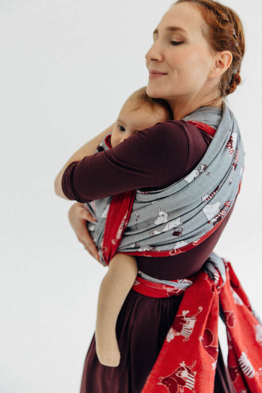 Baby Wrap, Jacquard Weave (100% cotton) - MOOMINMAMMA - ROOTED - size L #babywearing