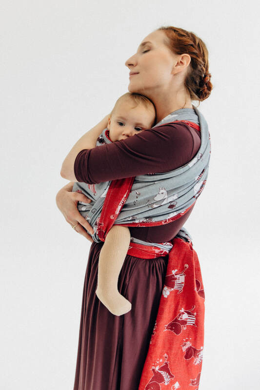 Baby Wrap, Jacquard Weave (100% cotton) - MOOMINMAMMA - ROOTED - size L #babywearing