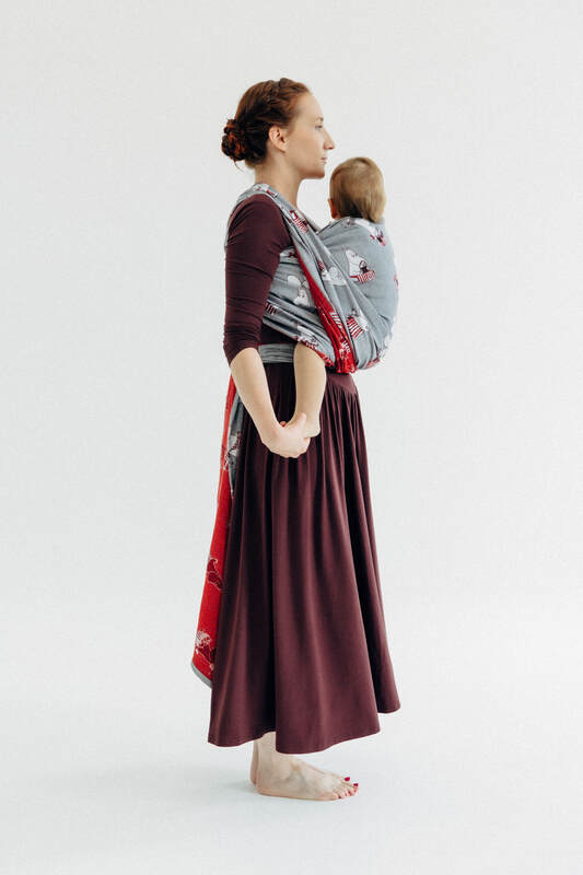 Baby Wrap, Jacquard Weave (100% cotton) - MOOMINMAMMA - ROOTED - size L #babywearing