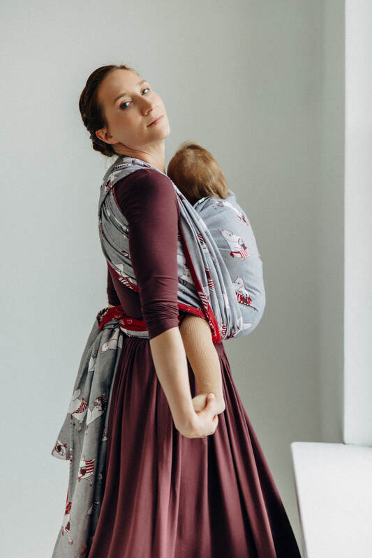 Baby Wrap, Jacquard Weave (100% cotton) - MOOMINMAMMA - ROOTED - size L #babywearing