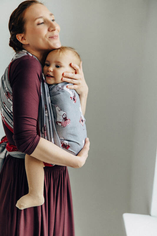 Baby Wrap, Jacquard Weave (100% cotton) - MOOMINMAMMA - ROOTED - size L #babywearing