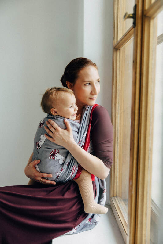 Baby Wrap, Jacquard Weave (100% cotton) - MOOMINMAMMA - ROOTED - size L #babywearing