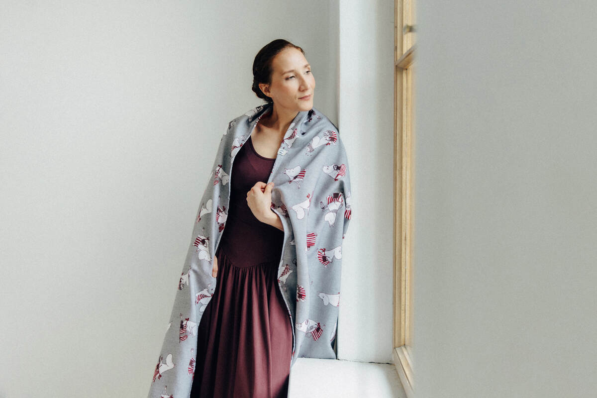 Baby Wrap, Jacquard Weave (100% cotton) - MOOMINMAMMA - ROOTED - size L #babywearing