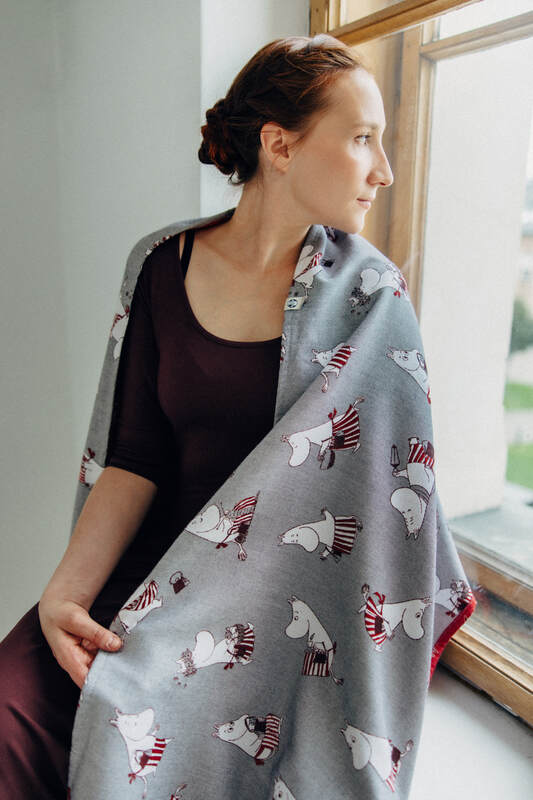 Baby Wrap, Jacquard Weave (100% cotton) - MOOMINMAMMA - ROOTED - size L #babywearing