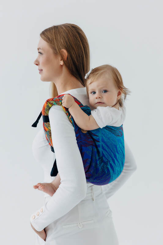 Lenny Buckle Onbuhimo PRO baby carrier, standard size, jacquard weave (100% cotton) - RAINFOREST - CARNIVAL #babywearing