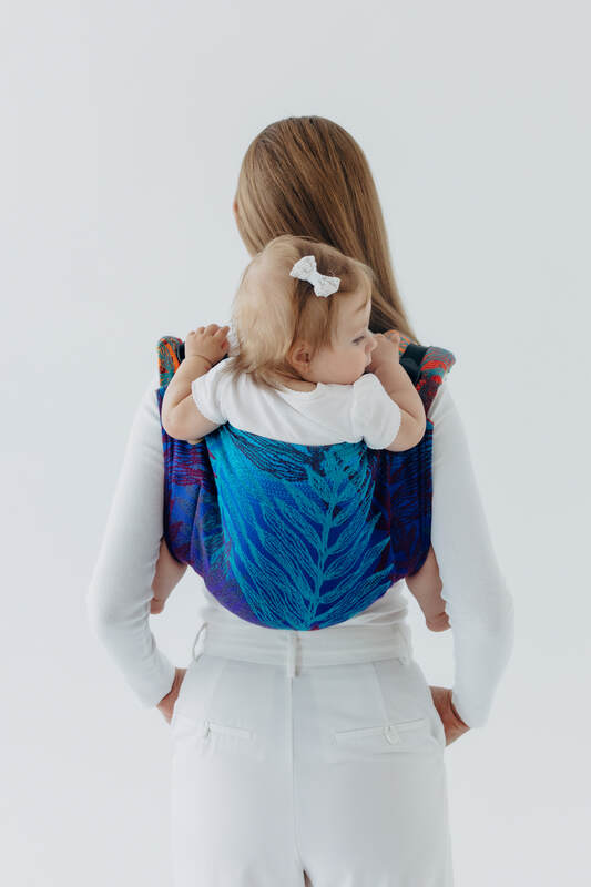 Lenny Buckle Onbuhimo PRO baby carrier, standard size, jacquard weave (100% cotton) - RAINFOREST - CARNIVAL #babywearing