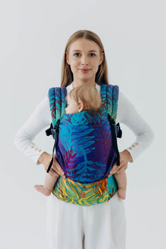 LennyLight - kompakt og justerbar bæresele, Størrelse Standard, RAINFOREST - CARNIVAL #babywearing