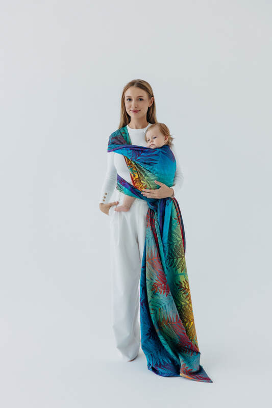 Tragetuch, Jacquardwebung (100% Baumwolle) - RAINFOREST - CARNIVAL - Größe M #babywearing