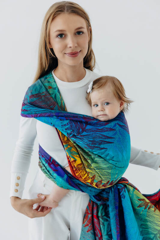Tragetuch, Jacquardwebung (100% Baumwolle) - RAINFOREST - CARNIVAL - Größe M #babywearing