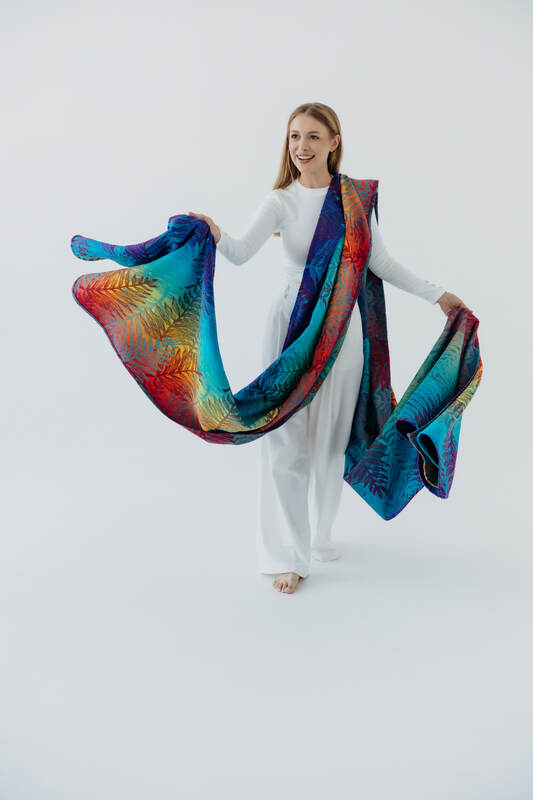 Tragetuch, Jacquardwebung (100% Baumwolle) - RAINFOREST - CARNIVAL - Größe M #babywearing