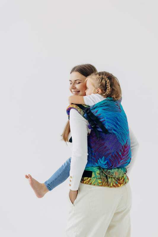 LennyPreschool Carrier, Preschool Size, jacquard weave (100% cotton) - RAINFOREST - CARNIVAL #babywearing