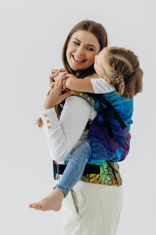 LennyPreschool Carrier, Preschool Size, jacquard weave (100% cotton) - RAINFOREST - CARNIVAL #babywearing