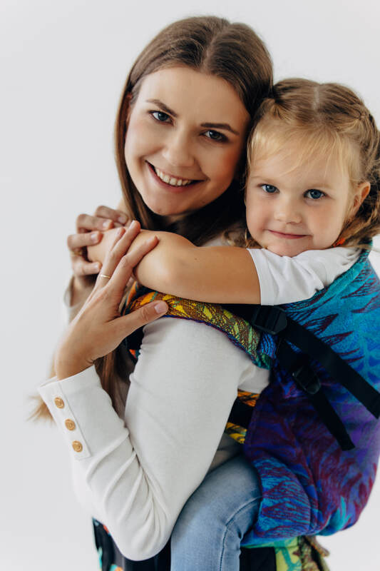 LennyPreschool Carrier, Preschool Size, jacquard weave (100% cotton) - RAINFOREST - CARNIVAL #babywearing