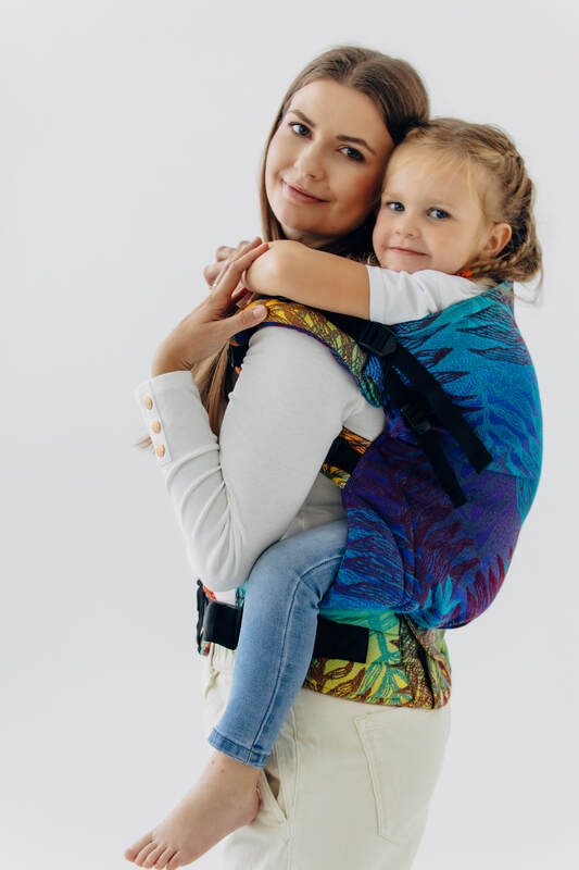 LennyPreschool Carrier, Preschool Size, jacquard weave (100% cotton) - RAINFOREST - CARNIVAL #babywearing