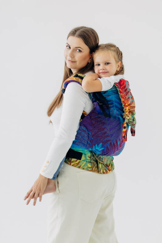 LennyPreschool Carrier, Preschool Size, jacquard weave (100% cotton) - RAINFOREST - CARNIVAL #babywearing