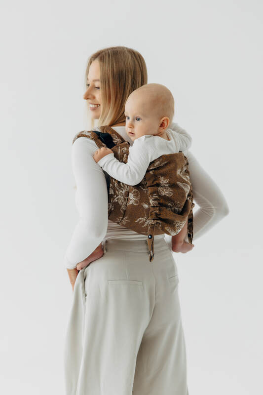 Lenny Buckle Onbuhimo PRO baby carrier, standard size, jacquard weave (100% cotton) - HERBARIUM - RAINDROPS #babywearing
