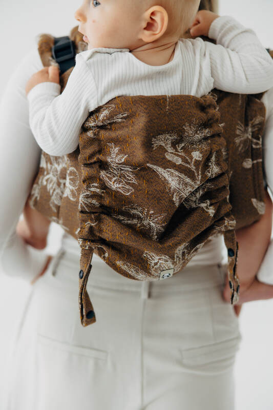 Lenny Buckle Onbuhimo PRO baby carrier, standard size, jacquard weave (100% cotton) - HERBARIUM - RAINDROPS #babywearing