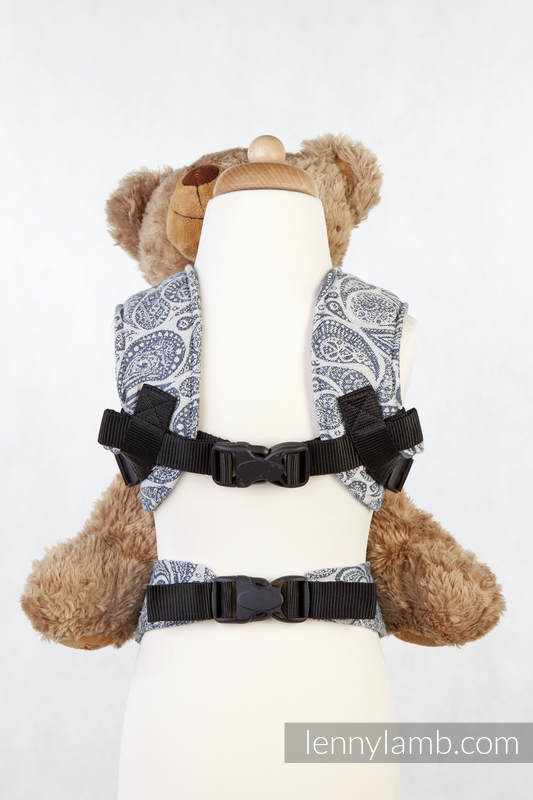 Doll Carrier made of woven fabric, 100% cotton  - PAISLEY NAVY BLUE & CREAM #babywearing