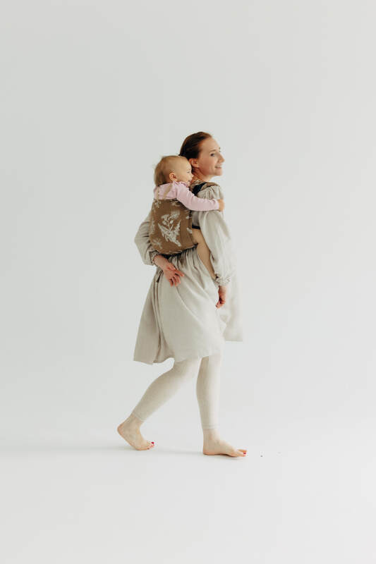Lenny Buckle Onbuhimo PRO baby carrier, standard size, jacquard weave (100% cotton) - HERBARIUM - RAINDROPS #babywearing