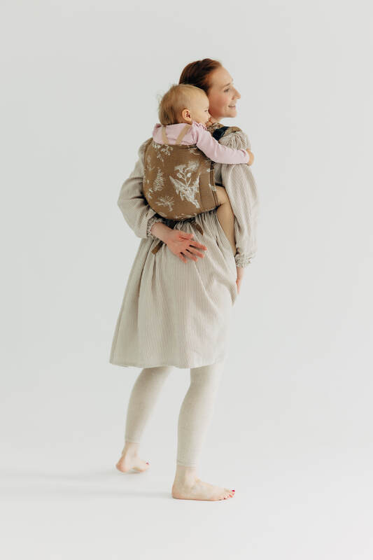 Lenny Buckle Onbuhimo PRO baby carrier, standard size, jacquard weave (100% cotton) - HERBARIUM - RAINDROPS #babywearing
