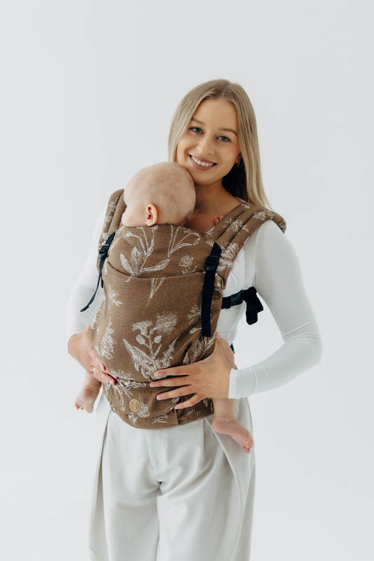 LennyLight Carrier, Standard Size, jacquard weave 100% cotton - HERBARIUM - RAINDROPS #babywearing