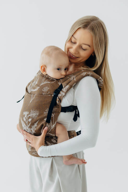 LennyLight Carrier, Standard Size, jacquard weave 100% cotton - HERBARIUM - RAINDROPS #babywearing
