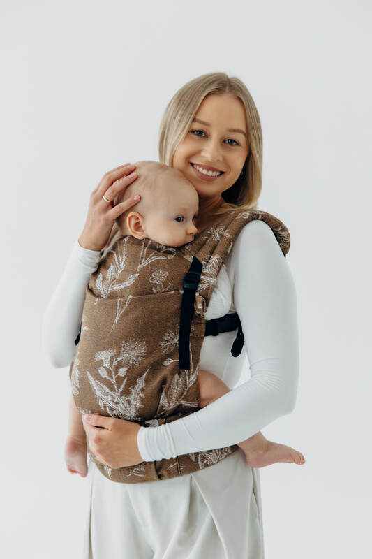 LennyLight Carrier, Standard Size, jacquard weave 100% cotton - HERBARIUM - RAINDROPS #babywearing