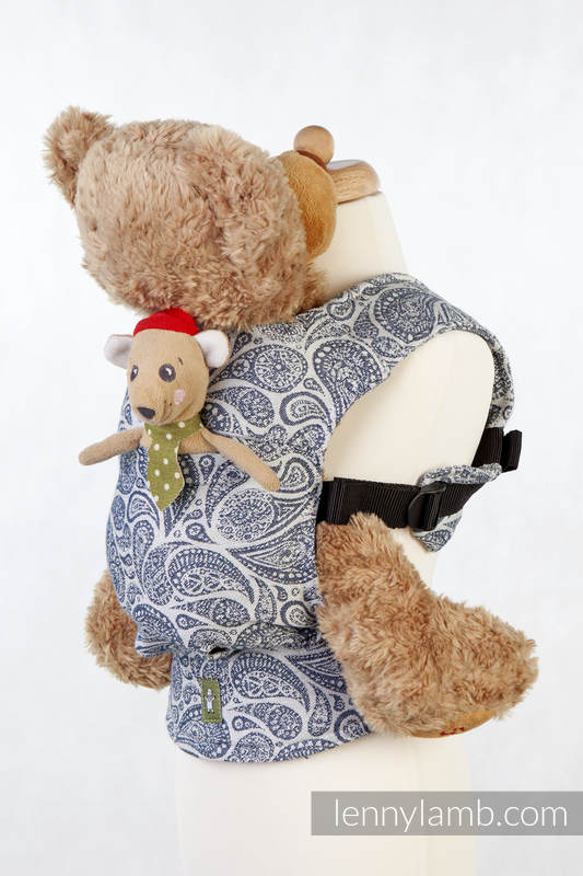 Nosidełko dla lalek z tkaniny chustowej - PAISLEY GRANAT z KREMEM #babywearing