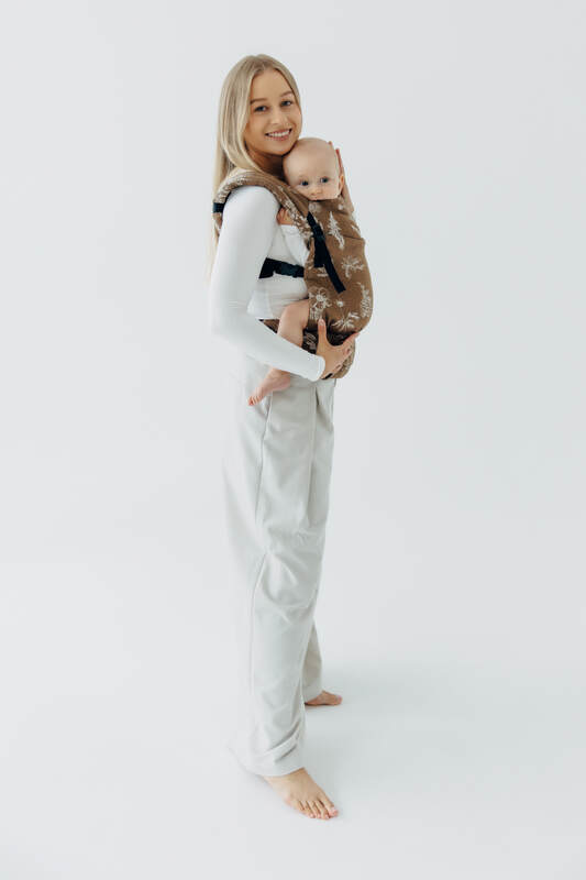 LennyLight Carrier, Standard Size, jacquard weave 100% cotton - HERBARIUM - RAINDROPS #babywearing